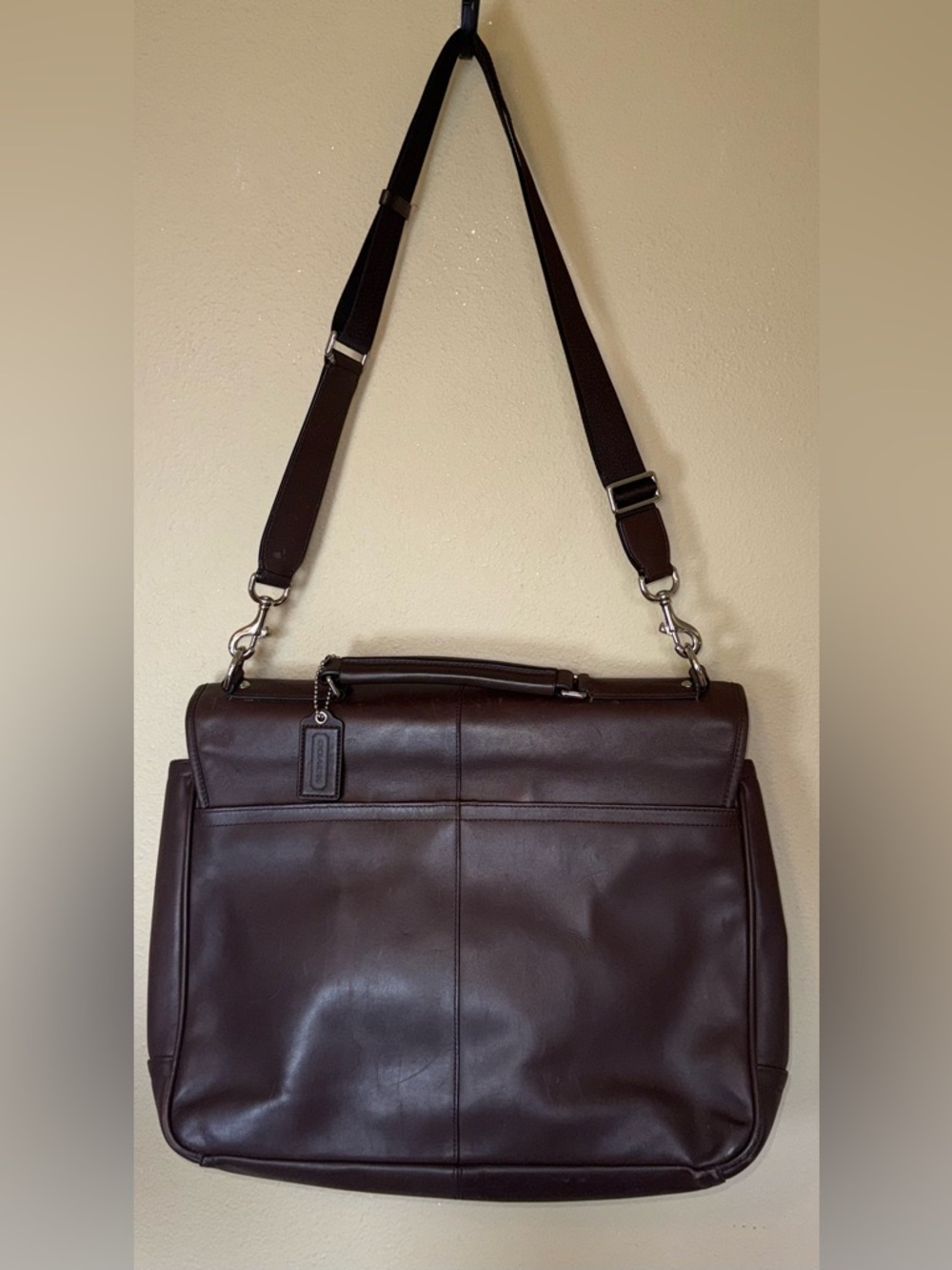 Vtg Coach Lexington Flap Top Brown Leather Laptop Briefcase Commuter Bag - Picture 2 of 16